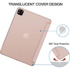 image:imageJETech Case Cover for iPad Pro 11 4321 2022202120202018 Black  Slim Translucent Back Design TriFold Stand Auto WakeSleep Lightweight Shockproof ProtectionRose Gold