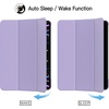 image:imageJETech Case Cover for iPad Pro 11 4321 2022202120202018 Black  Slim Translucent Back Design TriFold Stand Auto WakeSleep Lightweight Shockproof ProtectionLight Purple
