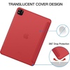 image:imageJETech Case Cover for iPad Pro 11 4321 2022202120202018 Black  Slim Translucent Back Design TriFold Stand Auto WakeSleep Lightweight Shockproof ProtectionRed