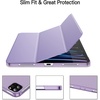 image:imageJETech Case Cover for iPad Pro 11 4321 2022202120202018 Black  Slim Translucent Back Design TriFold Stand Auto WakeSleep Lightweight Shockproof ProtectionLight Purple