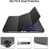 image:imageJETech Case Cover for iPad Pro 11 4321 2022202120202018 Black  Slim Translucent Back Design TriFold Stand Auto WakeSleep Lightweight Shockproof ProtectionBlack