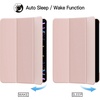 image:imageJETech Case Cover for iPad Pro 11 4321 2022202120202018 Black  Slim Translucent Back Design TriFold Stand Auto WakeSleep Lightweight Shockproof ProtectionRose Gold