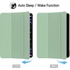 image:imageJETech Case Cover for iPad Pro 11 4321 2022202120202018 Black  Slim Translucent Back Design TriFold Stand Auto WakeSleep Lightweight Shockproof ProtectionMatcha Green