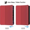 image:imageJETech Case Cover for iPad Pro 11 4321 2022202120202018 Black  Slim Translucent Back Design TriFold Stand Auto WakeSleep Lightweight Shockproof ProtectionRed