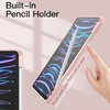 image:imageJETech Case Cover for iPad Pro 11 4321 Black  For 2022202120202018 Model Clear Back Pencil Holder Slim Shockproof TriFold Stand Auto WakeSleepRose Gold