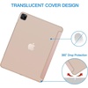 image:imageJETech Case Cover for iPad Pro 129 4th3rd Gen 20202018 Black  Slim Translucent Back Design TriFold Stand Auto WakeSleep Lightweight Shockproof ProtectionRose Gold
