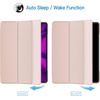 image:imageJETech Case Cover for iPad Pro 129 4th3rd Gen 20202018 Black  Slim Translucent Back Design TriFold Stand Auto WakeSleep Lightweight Shockproof ProtectionRose Gold