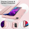 image:imageJETech Case Cover for iPad Pro 129 4th3rd Gen 20202018 Black  Soft TPU Protection Pencil Holder TriFold Stand Pencil Charging Support Shockproof Lightweight Design Auto WakeSleepRose Gold