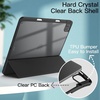 image:imageJETech Case Cover for iPad Pro 129 6543 Black  For 2022202120202018 Model Clear Back Pencil Holder Slim Shockproof TriFold Stand Auto WakeSleepBlack