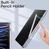 image:imageJETech Case Cover for iPad Pro 129 6543 Black  For 2022202120202018 Model Clear Back Pencil Holder Slim Shockproof TriFold Stand Auto WakeSleepSilver