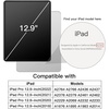 image:imageJETech Case Cover for iPad Pro 129 6543 Black  For 2022202120202018 Model Clear Back Pencil Holder Slim Shockproof TriFold Stand Auto WakeSleepSpace Gray