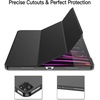 image:imageJETech Case Cover for iPad Pro 129 6th5th Gen 20222021 Black  Slim Translucent Back Design TriFold Stand Auto WakeSleep Lightweight Shockproof ProtectionBlack
