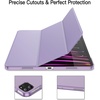 image:imageJETech Case Cover for iPad Pro 129 6th5th Gen 20222021 Black  Slim Translucent Back Design TriFold Stand Auto WakeSleep Lightweight Shockproof ProtectionLight Purple