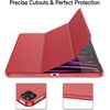 image:imageJETech Case Cover for iPad Pro 129 6th5th Gen 20222021 Black  Slim Translucent Back Design TriFold Stand Auto WakeSleep Lightweight Shockproof ProtectionRed