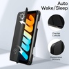 image:imageJETech Case Cover for iPad mini A17 Pro6th Gen 20242021 Black  Clear Transparent Back Pencil Holder Slim Shockproof Protection TriFold Stand Auto WakeSleepBlack