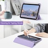image:imageJETech Case Cover for iPad mini A17 Pro6th Gen 20242021 Black  Clear Transparent Back Pencil Holder Slim Shockproof Protection TriFold Stand Auto WakeSleepPurple