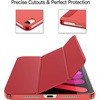 image:imageJETech Case Cover for iPad mini A17 Pro6th Gen 20242021 Black  Slim Translucent Back Design TriFold Stand Auto WakeSleep Lightweight Shockproof ProtectionRed
