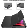 image:imageJETech Case Cover for iPad mini A17 Pro6th Gen 20242021 Black  Slim Translucent Back Design TriFold Stand Auto WakeSleep Lightweight Shockproof ProtectionBlack