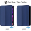 image:imageJETech Case Cover for iPad mini A17 Pro6th Gen 20242021 Black  Slim Translucent Back Design TriFold Stand Auto WakeSleep Lightweight Shockproof ProtectionNavy Blue