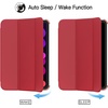 image:imageJETech Case Cover for iPad mini A17 Pro6th Gen 20242021 Black  Slim Translucent Back Design TriFold Stand Auto WakeSleep Lightweight Shockproof ProtectionRed