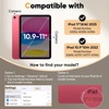 image:imageJETech Kickstand Case for iPad A16 11th10th Gen Black  For 20252022 Model Adjustable MultiAngle Stand Pencil Holder Slim Shockproof Frosted BackPink