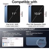 image:imageJETech Magnetic Detachable Case Cover for iPad A16 11th10th Gen Navy  For 20252022 Model Rotating Cover PortraitLandscape Stand Raised Screen View Auto WakeSleepBlack