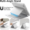 image:imageJETech MultiAngle Stand Case for iPad A16 11th10th Gen Navy  For 20252022 Model UltraStable Design Pencil Holder Slim Shockproof Frosted AntiFingerprint BackSilver