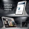 image:imageJETech Rotating Case Cover for iPad A16 11th10th Gen Navy  For 20252022 Model 360 Rotation Stand Clear Back Auto WakeSleep Pencil Holder Full ProtectionWhite