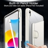 image:imageJETech Rotating Case Cover for iPad A16 11th10th Gen Navy  For 20252022 Model 360 Rotation Stand Clear Back Auto WakeSleep Pencil Holder Full ProtectionWhite