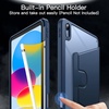 image:imageJETech Rotating Case Cover for iPad A16 11th10th Gen Navy  For 20252022 Model 360 Rotation Stand Clear Back Auto WakeSleep Pencil Holder Full ProtectionNavy