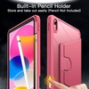image:imageJETech Rotating Case Cover for iPad A16 11th10th Gen Navy  For 20252022 Model 360 Rotation Stand Clear Back Auto WakeSleep Pencil Holder Full ProtectionPink