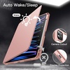 image:imageJETech Rotating Case Cover for iPad Pro 11 43 Black  For 20222021 Model 360 Rotation Stand Clear Back Design Auto WakeSleep Pencil Holder Full ProtectionRose Gold