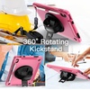 image:imageJETech Rugged Case for iPad A16 11th10th Gen Black  For 20252022 Model Builtin Screen Protector Rotating Hand Strap Stand Heavy Duty Shockproof ProtectionPink