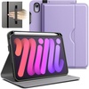 image:imageJETech Business Case Cover for iPad mini A17 Pro6th Gen 20242021 Black  PU Leather Design Pencil Holder amp Pocket MultiAngle ViewingLight Purple