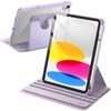image:imageJETech Rotating Case Cover for iPad A16 11th10th Gen Navy  For 20252022 Model 360 Rotation Stand Clear Back Auto WakeSleep Pencil Holder Full ProtectionLight Purple