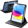 image:imageJETech Rotating Case Cover for iPad A16 11th10th Gen Navy  For 20252022 Model 360 Rotation Stand Clear Back Auto WakeSleep Pencil Holder Full ProtectionBlack