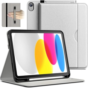 image:imageJETech Business Case Cover for iPad A16 11th10th Gen Black  For 20252022 Model PU Leather Design Pencil Holder amp Pocket MultiAngle ViewingSilver