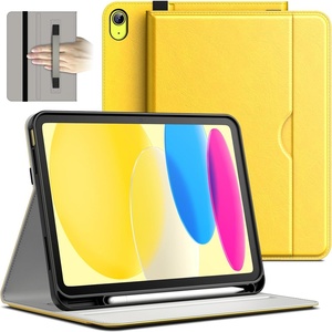 image:imageJETech Business Case Cover for iPad A16 11th10th Gen Black  For 20252022 Model PU Leather Design Pencil Holder amp Pocket MultiAngle ViewingYellow