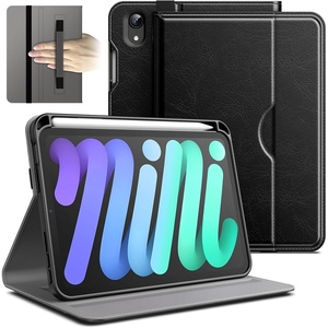 image:imageJETech Business Case Cover for iPad mini A17 Pro6th Gen 20242021 Black  PU Leather Design Pencil Holder amp Pocket MultiAngle ViewingBlack