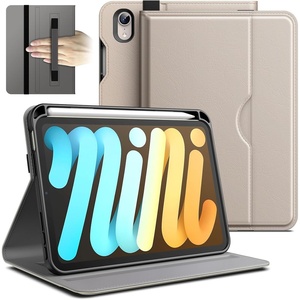image:imageJETech Business Case Cover for iPad mini A17 Pro6th Gen 20242021 Black  PU Leather Design Pencil Holder amp Pocket MultiAngle ViewingStarlight