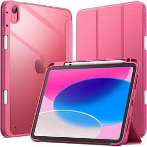 image:imageJETech Case Cover for iPad A16 11th10th Gen Navy  For 20252022 Model Clear Transparent Back Pencil Holder Slim Shockproof TriFold Stand Auto WakeSleepPink