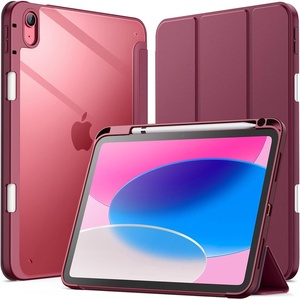image:imageJETech Case Cover for iPad A16 11th10th Gen Navy  For 20252022 Model Clear Transparent Back Pencil Holder Slim Shockproof TriFold Stand Auto WakeSleepWine