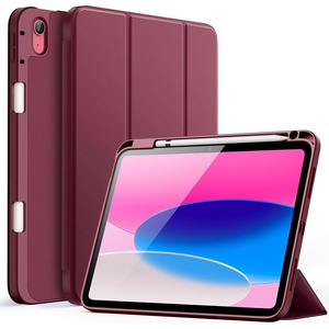 image:imageJETech Case Cover for iPad A16 11th10th Gen Navy  For 20252022 Model Soft TPU Pencil Holder TriFold Stand Auto WakeSleep Shockproof Lightweight DesignWine