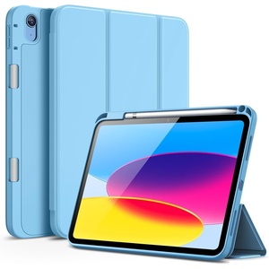 image:imageJETech Case Cover for iPad A16 11th10th Gen Navy  For 20252022 Model Soft TPU Pencil Holder TriFold Stand Auto WakeSleep Shockproof Lightweight DesignSky Blue