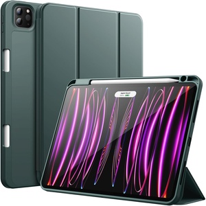 image:imageJETech Case Cover for iPad Pro 11 432 Black  For 202220212020 Model Soft TPU Protection Pencil Holder TriFold Stand Auto WakeSleep Shockproof Lightweight DesignMisty Green