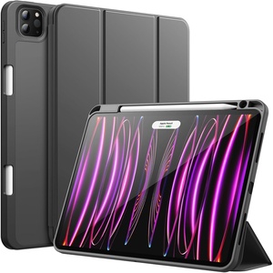 image:imageJETech Case Cover for iPad Pro 11 432 Black  For 202220212020 Model Soft TPU Protection Pencil Holder TriFold Stand Auto WakeSleep Shockproof Lightweight DesignSpace Gray
