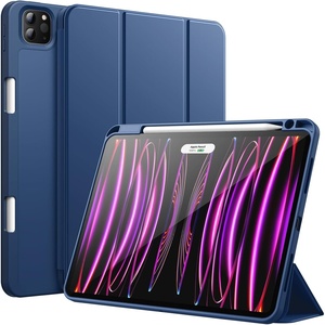 image:imageJETech Case Cover for iPad Pro 11 432 Black  For 202220212020 Model Soft TPU Protection Pencil Holder TriFold Stand Auto WakeSleep Shockproof Lightweight DesignNavy