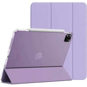 image:imageJETech Case Cover for iPad Pro 11 4321 2022202120202018 Black  Slim Translucent Back Design TriFold Stand Auto WakeSleep Lightweight Shockproof ProtectionLight Purple
