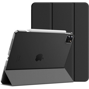 image:imageJETech Case Cover for iPad Pro 11 4321 2022202120202018 Black  Slim Translucent Back Design TriFold Stand Auto WakeSleep Lightweight Shockproof ProtectionBlack