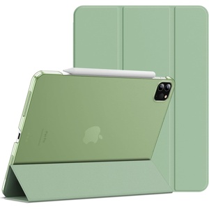 image:imageJETech Case Cover for iPad Pro 11 4321 2022202120202018 Black  Slim Translucent Back Design TriFold Stand Auto WakeSleep Lightweight Shockproof ProtectionMatcha Green
